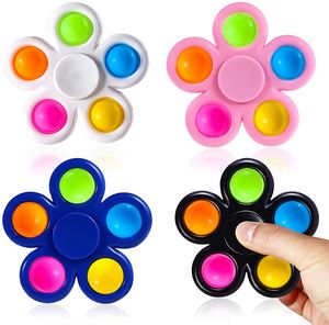 Five Bubble Flower Fidget Push Pop Spinner